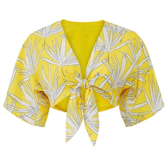 Hutch Yellow Leaf Crop Top - Picture 3 of 9